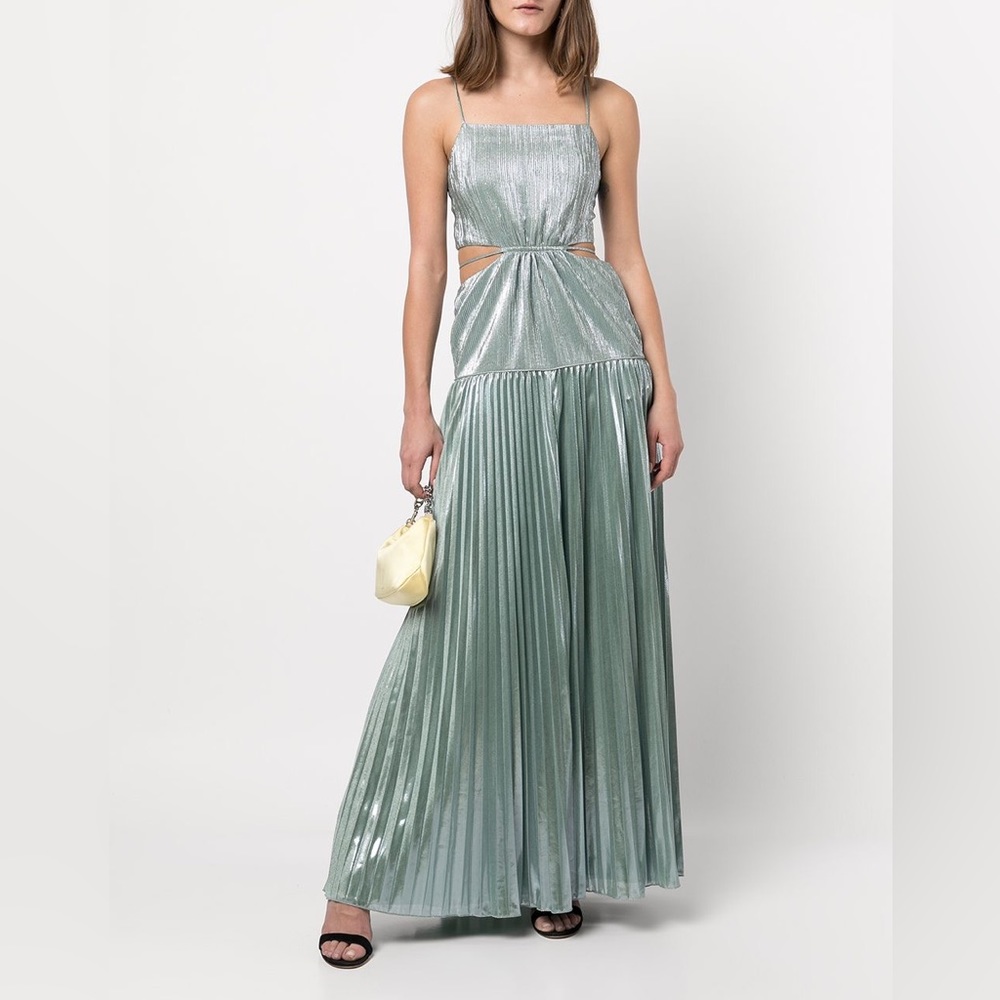 Jonathan Simkhai Metallic Maxi Dress in Silver
